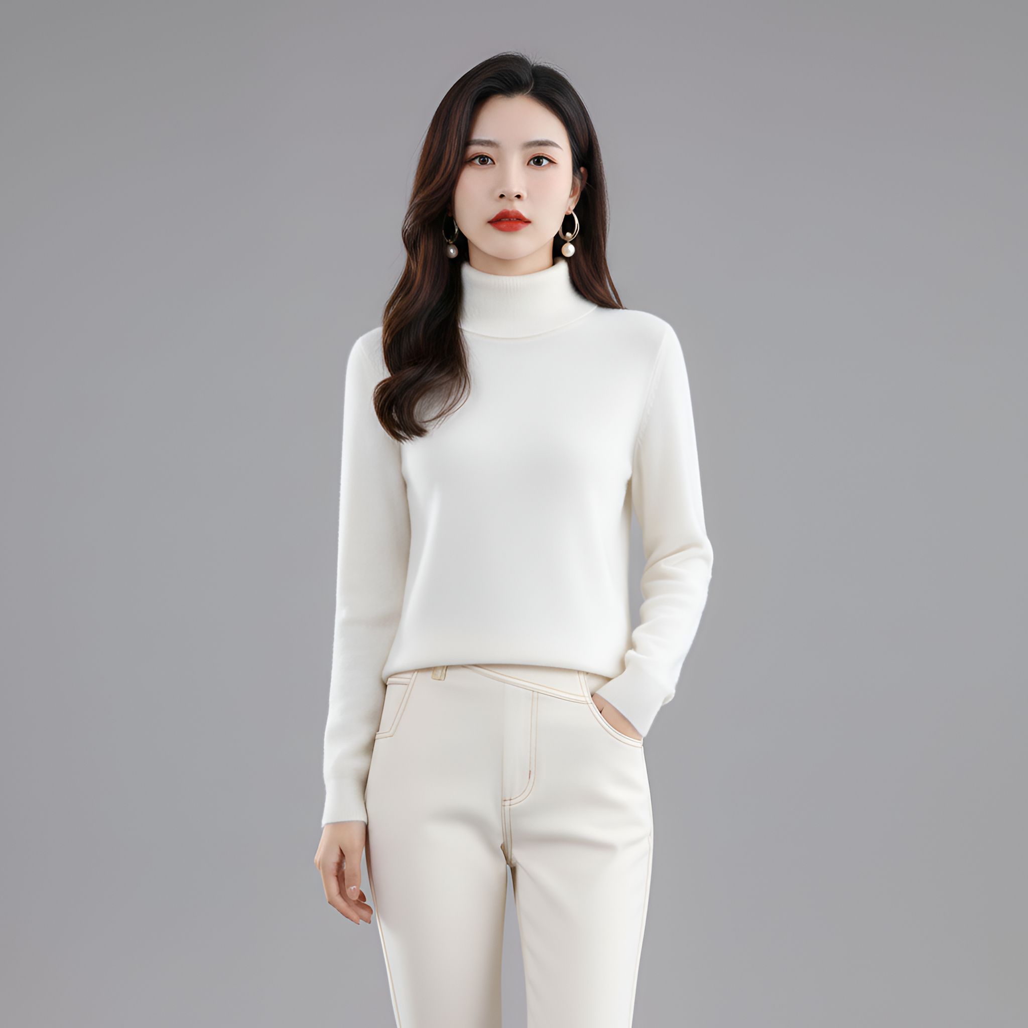 Γυναικεία πλεκτή μπλούζα με ριγέ γιακά σε απαλό πλεκτό ύφασμα