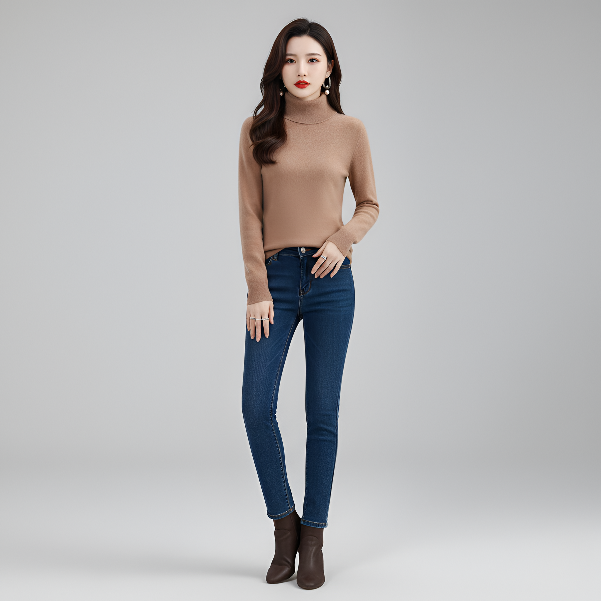 Γυναικεία πλεκτή μπλούζα με ριγέ γιακά σε απαλό πλεκτό ύφασμα