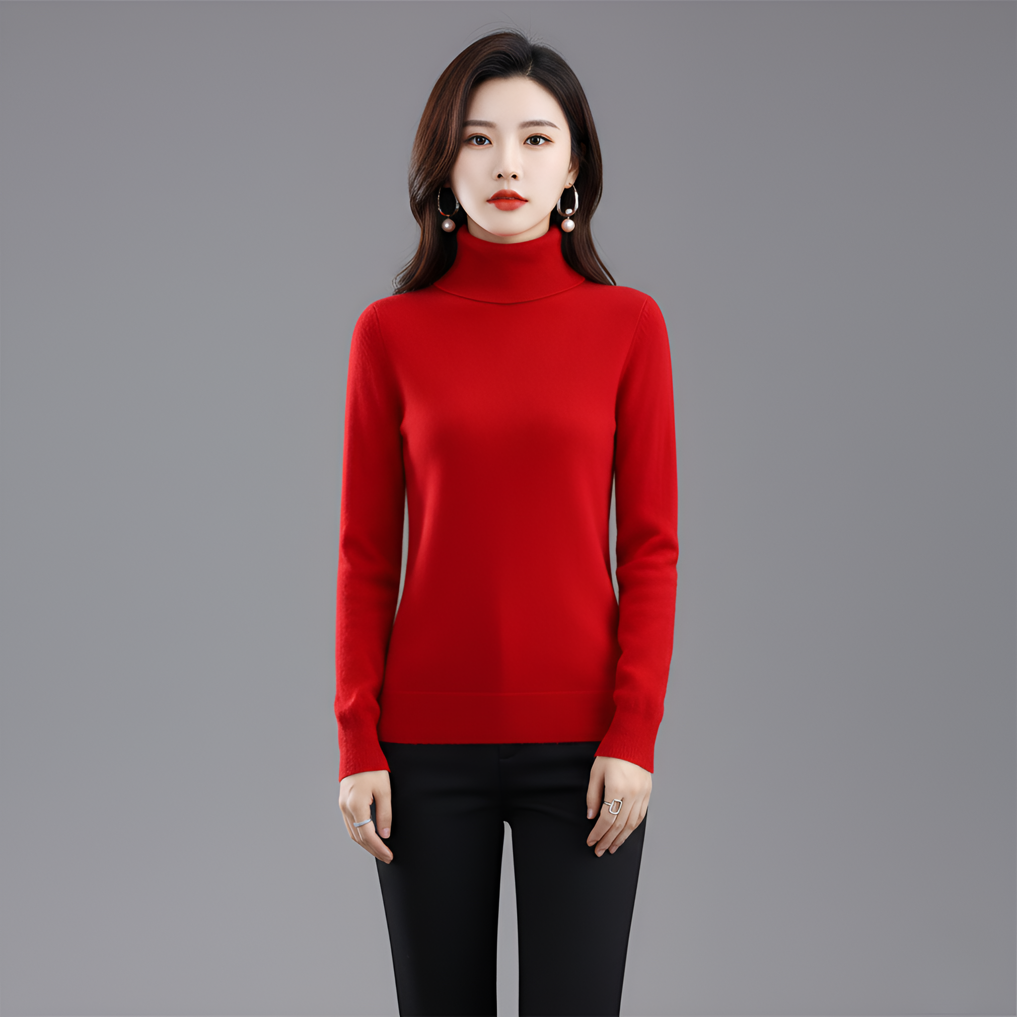 Γυναικεία πλεκτή μπλούζα με ριγέ γιακά σε απαλό πλεκτό ύφασμα