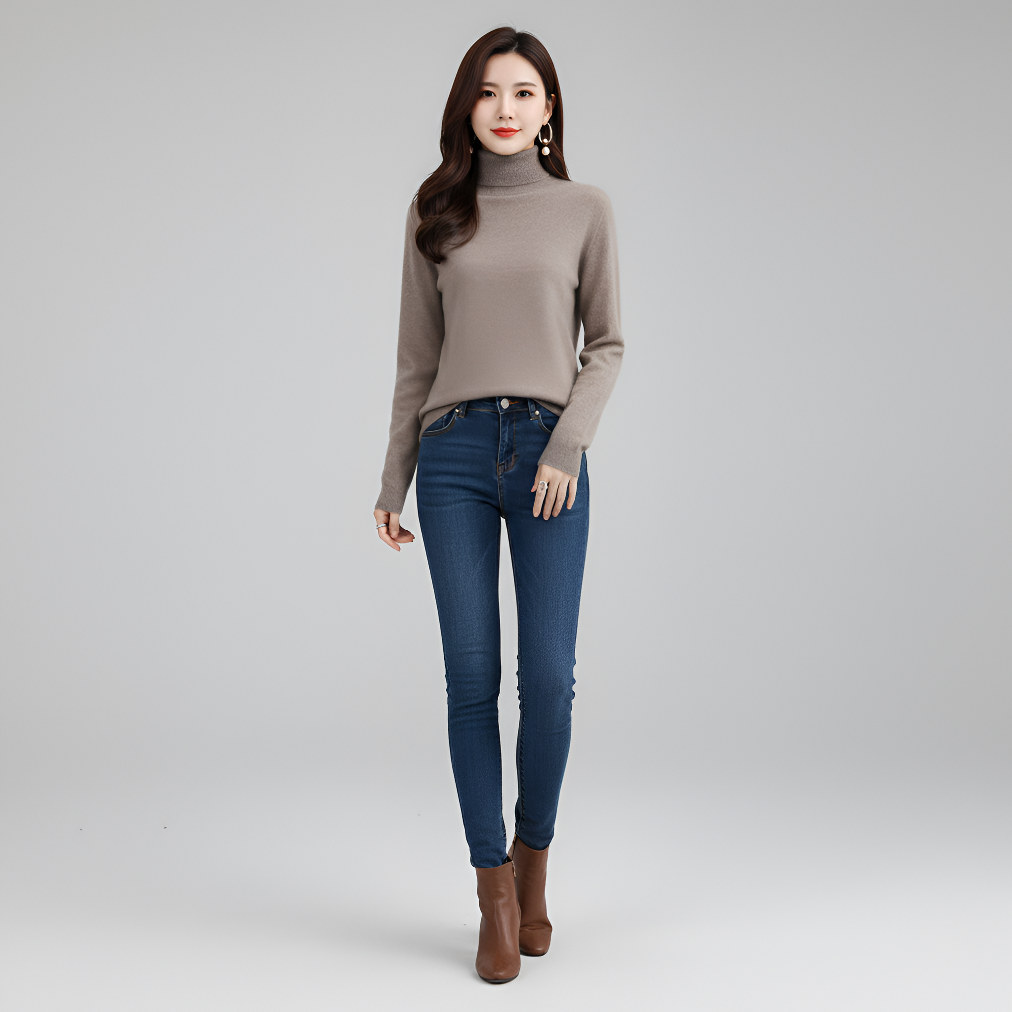 Γυναικεία πλεκτή μπλούζα με ριγέ γιακά σε απαλό πλεκτό ύφασμα