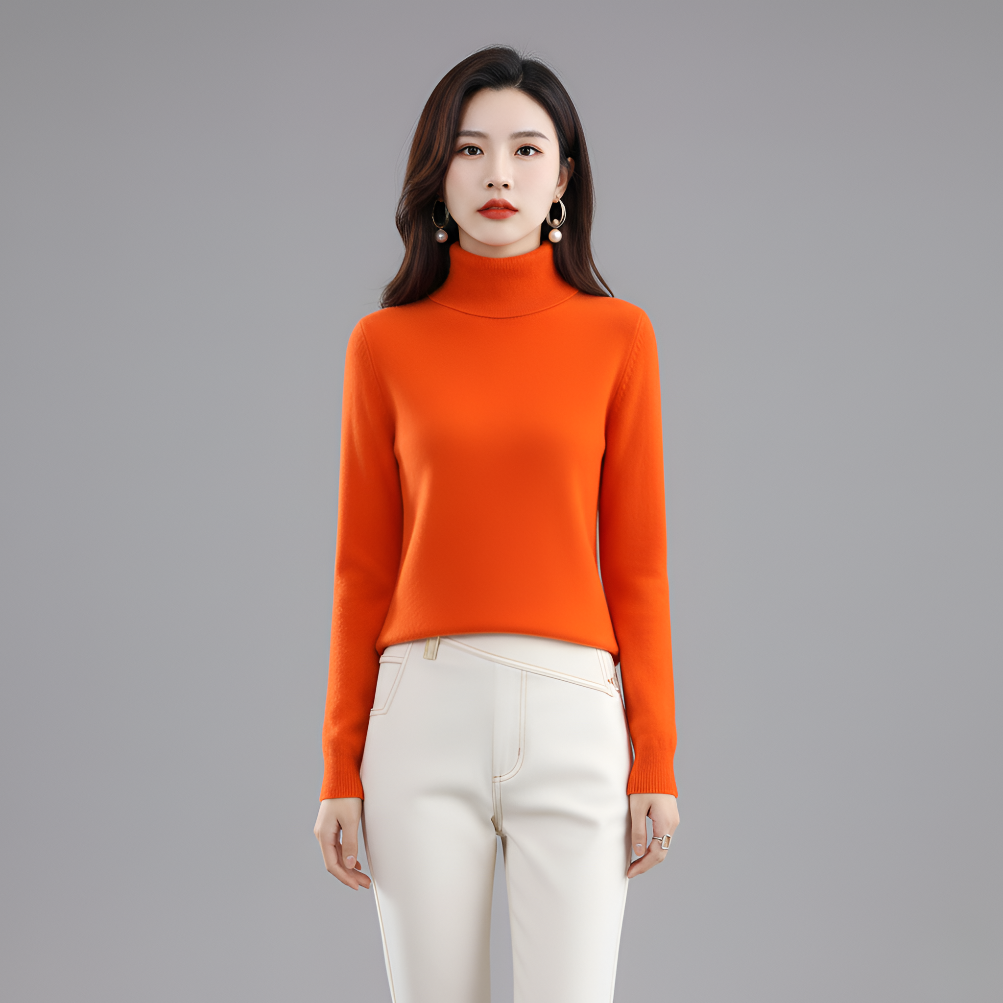 Γυναικεία πλεκτή μπλούζα με ριγέ γιακά σε απαλό πλεκτό ύφασμα